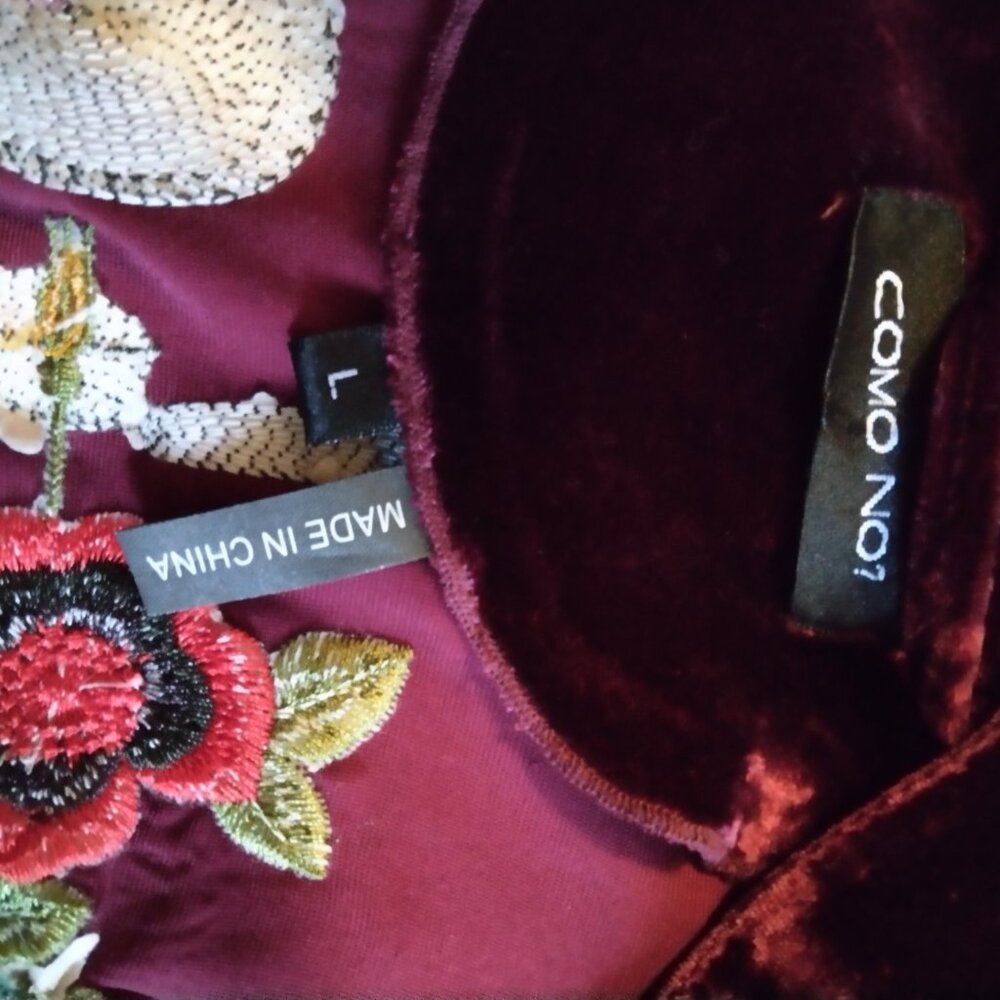 A cute burgundy velvet shirt